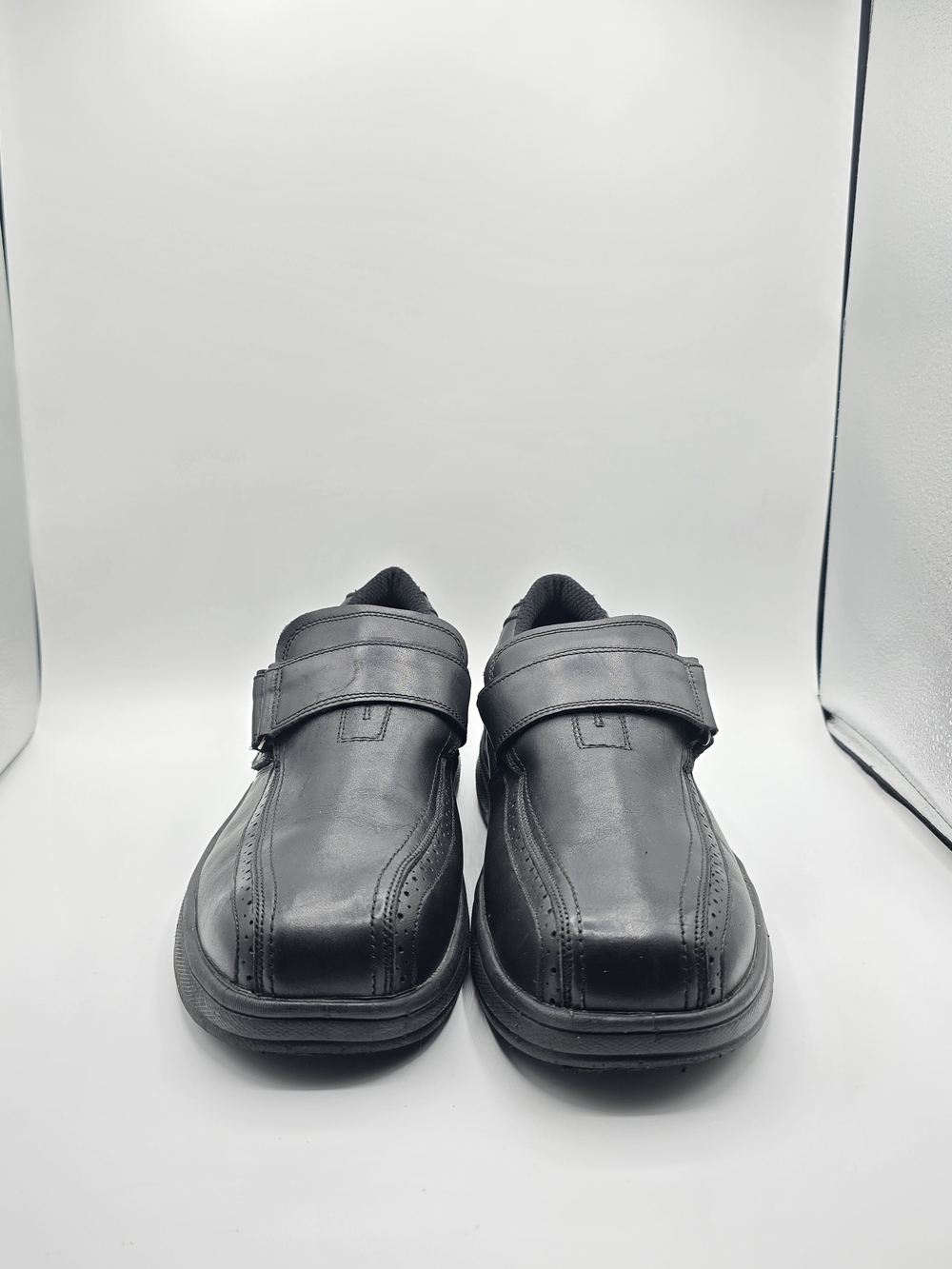 Men's 10 Black Leather Slip-On Comfort Loafers Support Ortho All Day Wear Walkin